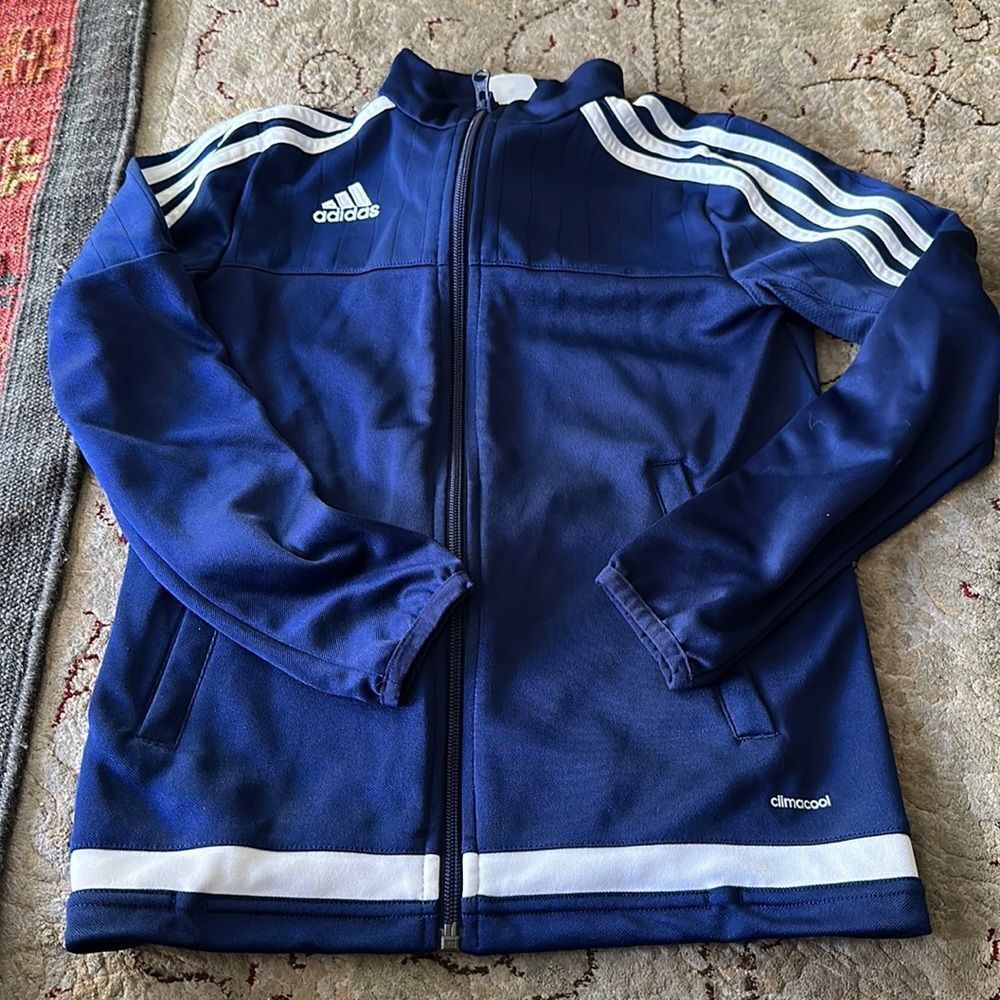 Adidas boys blue zip-up jacket